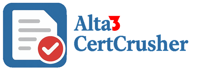 Alta3 CertCrusher Logo
